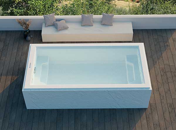 minipiscina idromassaggio da esterno giardino e terrazzo